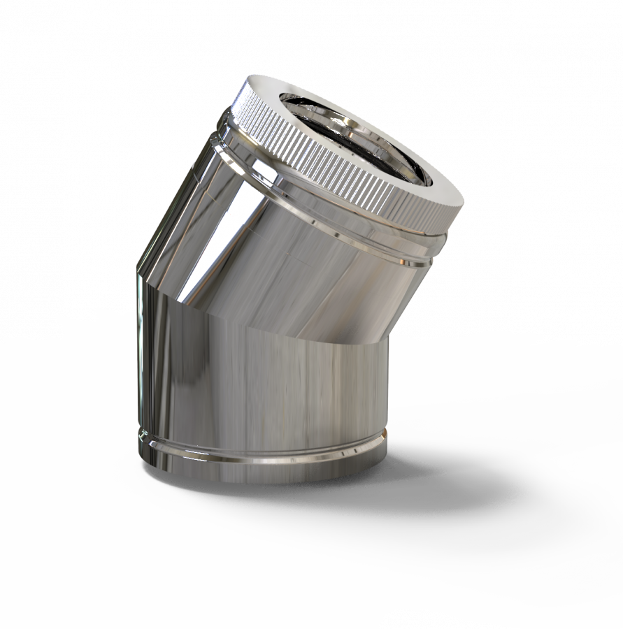 DW PLUS Bogen 2-teilig 30°, Doppelwandig - Edelstahl